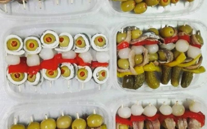 Presentación de gildas elaboradas artesanalmente